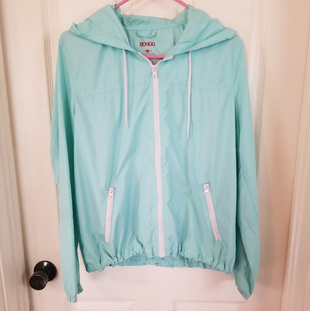 Light blue windbreaker jacket